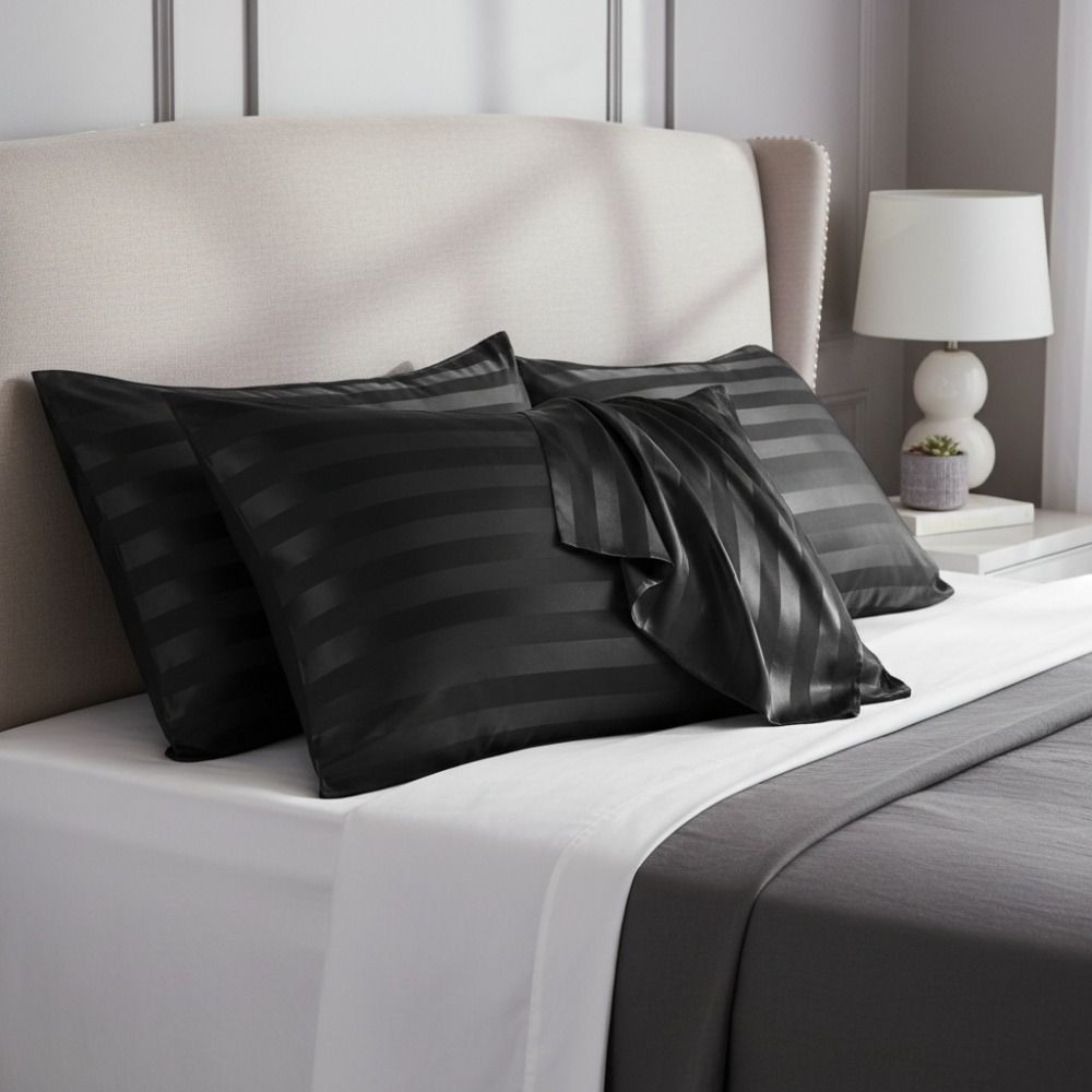 Satin Pillowcase Silk - Envelopsluiting Imitatiezijde Satijn Strepen Kussensloop Rechthoekig