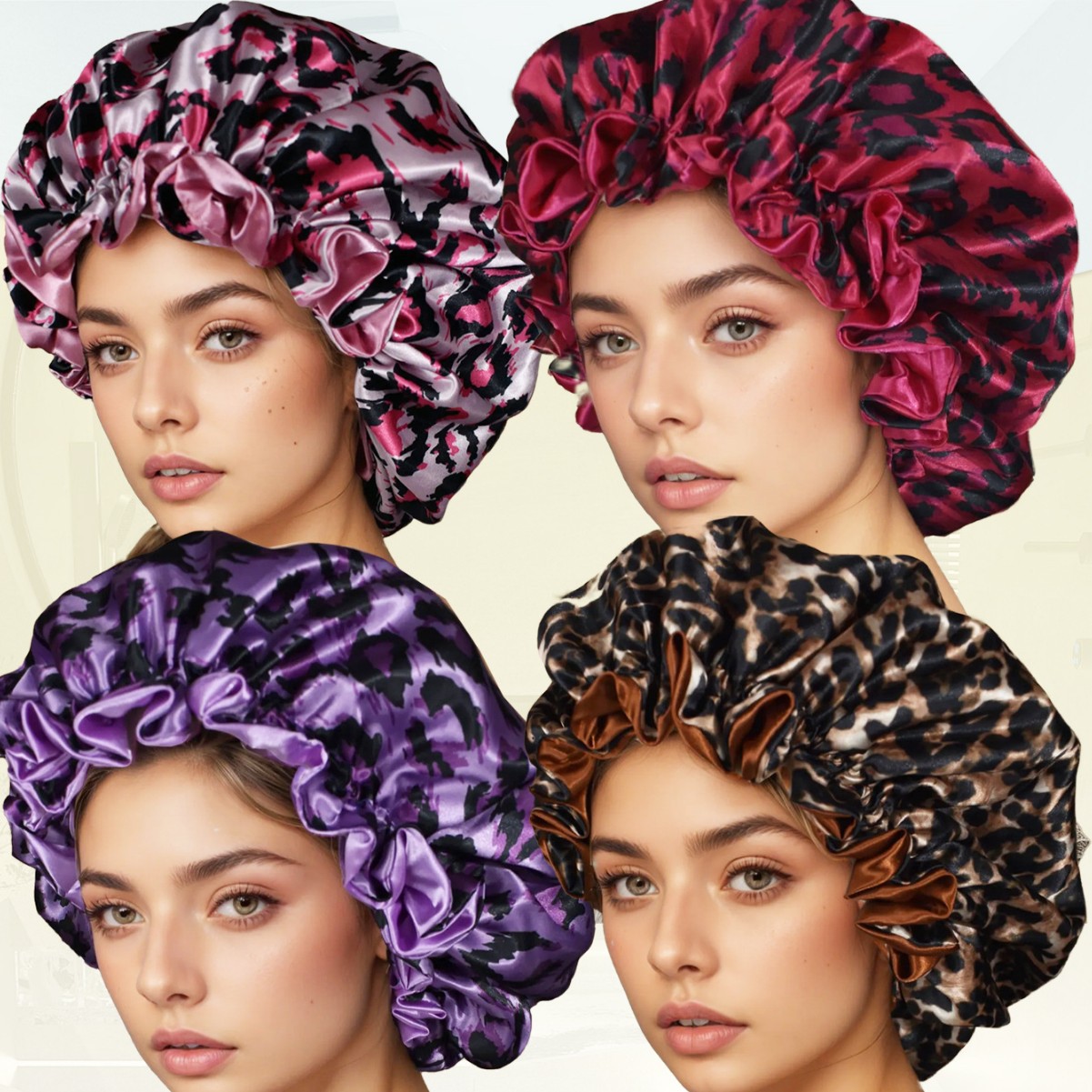 Hair Care Sunsilk - Zomerse satijnen nachtmuts met dubbele laag,
