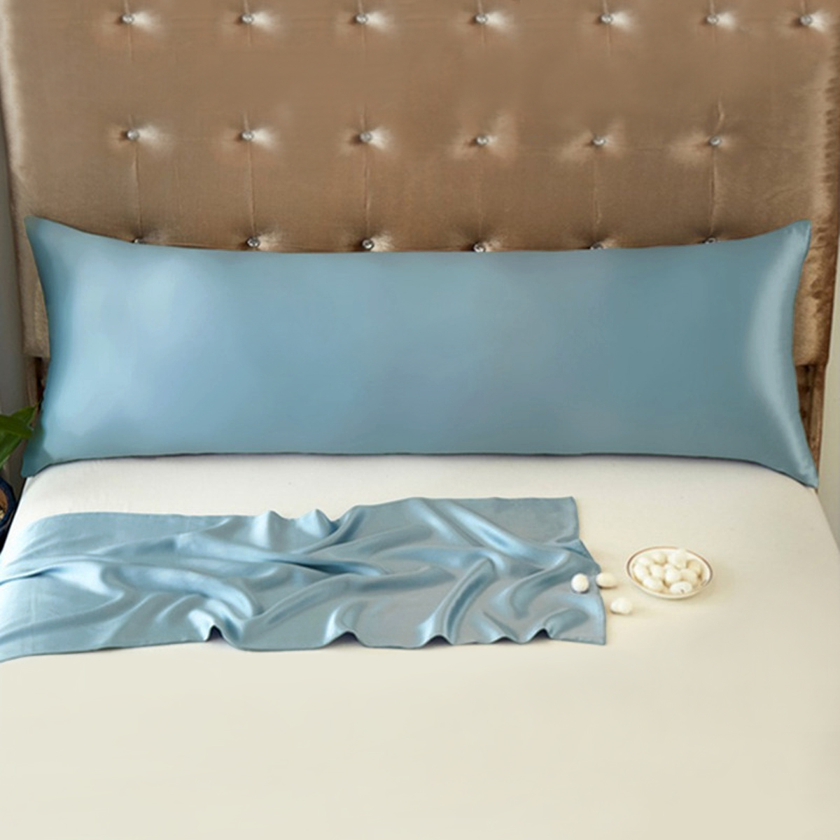 Satin Pillowcase Silk - 100% pure natuurbeizijde lange kussensloop met