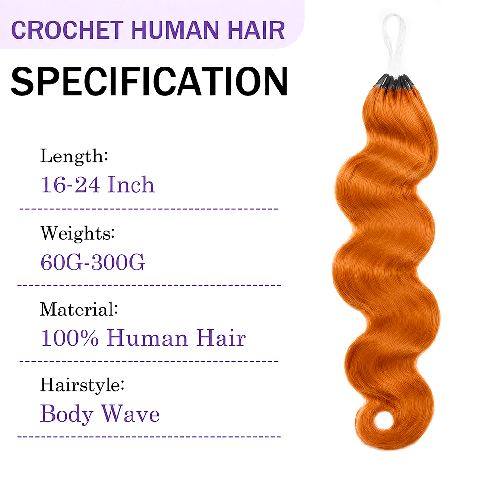 350 Ginger Orange Body Wave Fe - Feather Hair Extension recensie en prijs