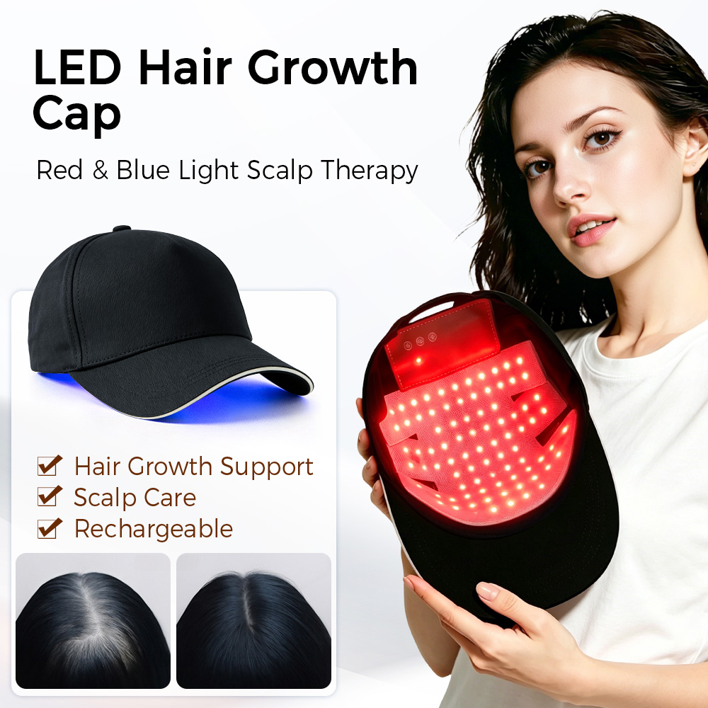 LED Haar Groei Cap Rood Blauw  - Hair Care Vegan recensie en prijs