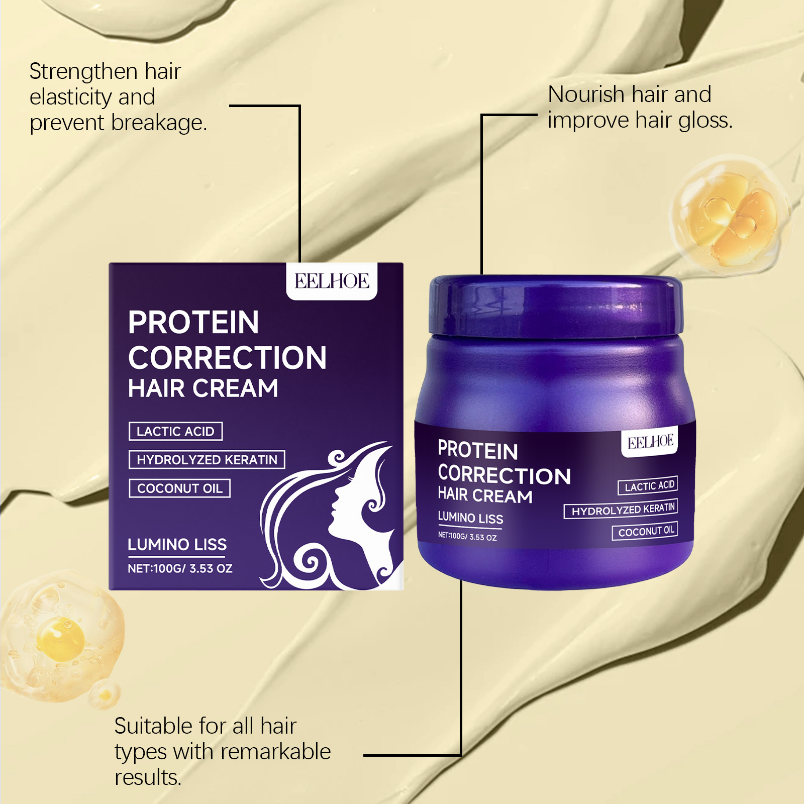 Proteïne Haarstrekcrème met Si - Hair Care Dupes recensie en prijs
